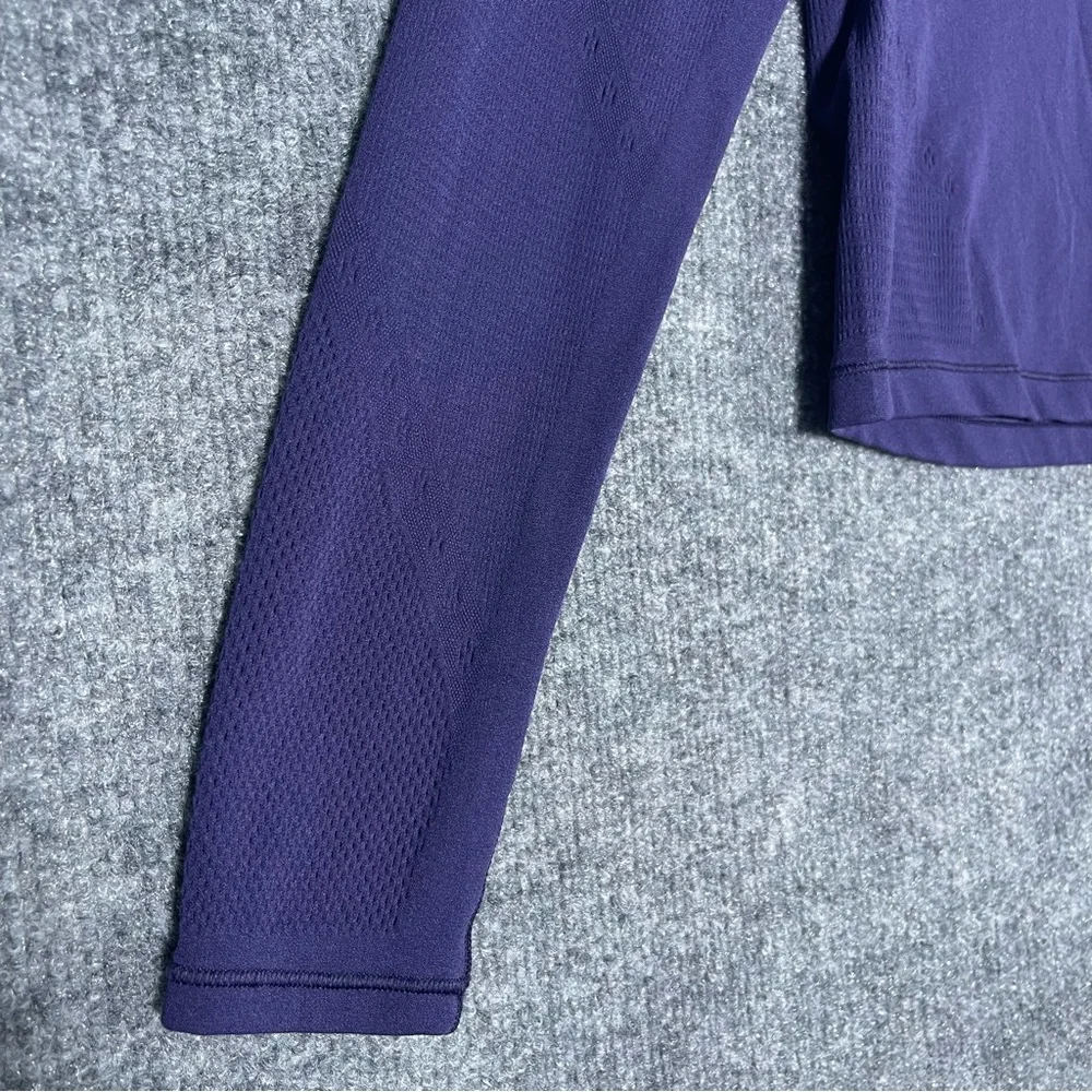 Lululemon Womens 4 Purple Reveal Long Sleeve Crop Top Active‎ Athletic
